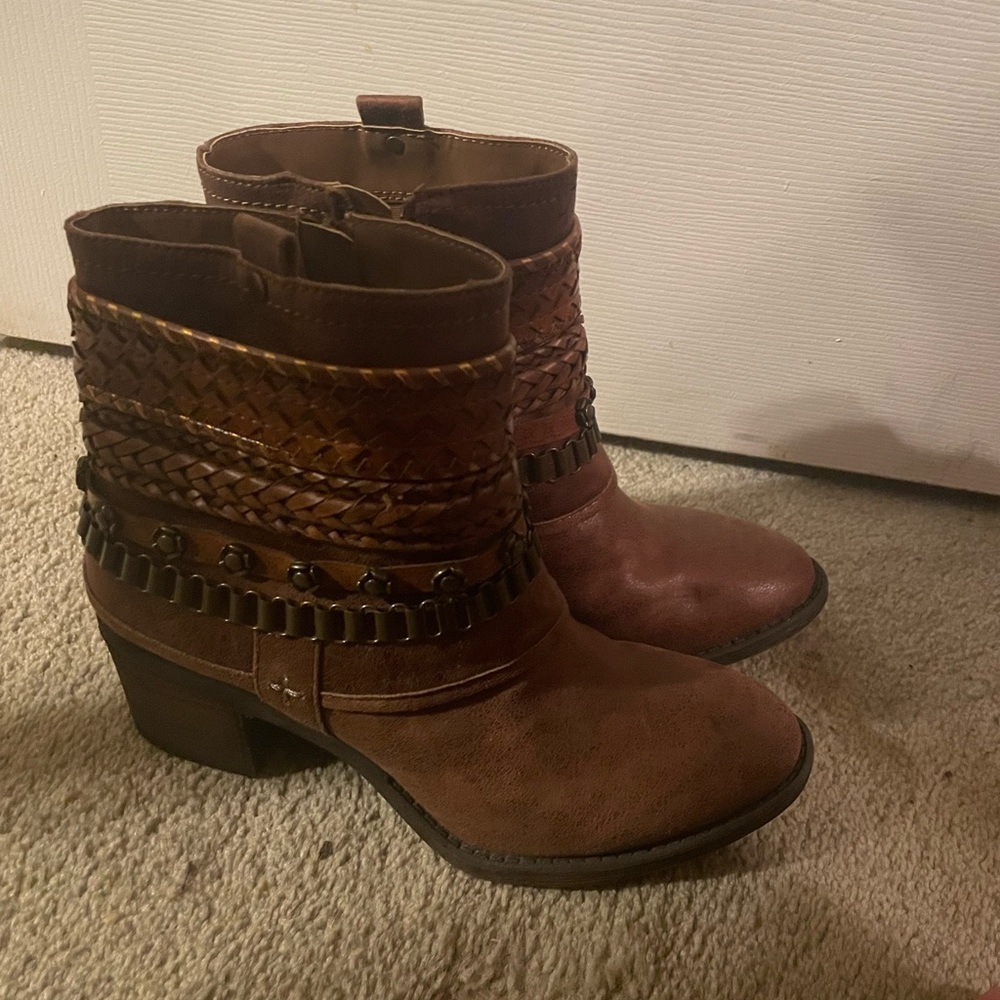 Rocket Dog Brown Western Ankle Booties